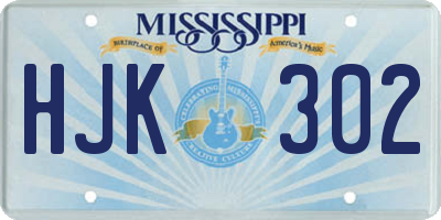 MS license plate HJK302
