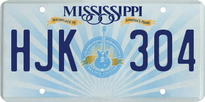 MS license plate HJK304