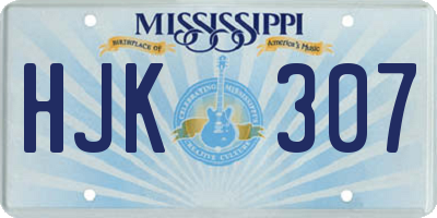 MS license plate HJK307