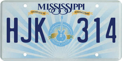 MS license plate HJK314