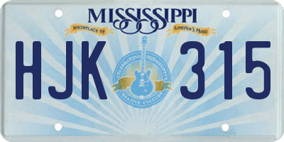 MS license plate HJK315