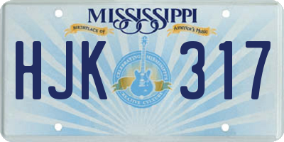 MS license plate HJK317