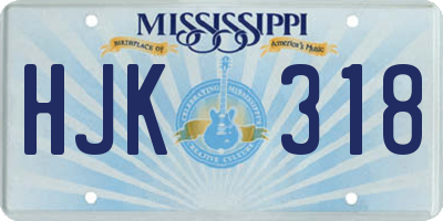 MS license plate HJK318