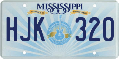 MS license plate HJK320