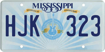 MS license plate HJK323