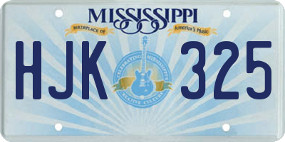 MS license plate HJK325
