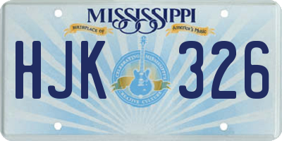 MS license plate HJK326
