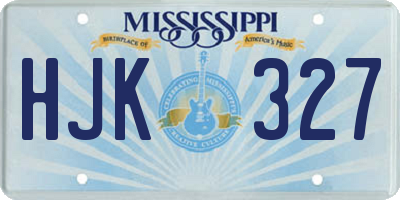 MS license plate HJK327