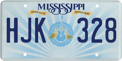 MS license plate HJK328