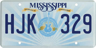 MS license plate HJK329