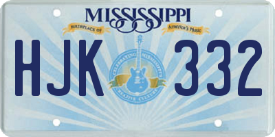 MS license plate HJK332