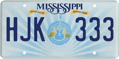 MS license plate HJK333