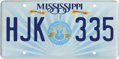 MS license plate HJK335