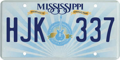 MS license plate HJK337