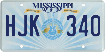 MS license plate HJK340