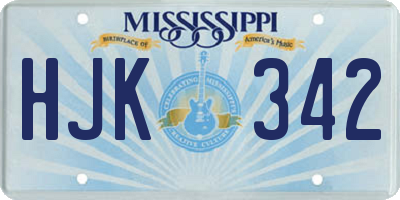 MS license plate HJK342