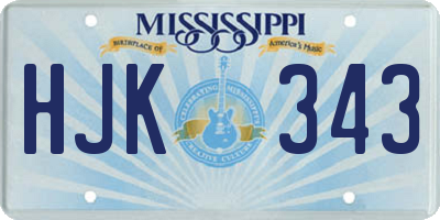 MS license plate HJK343