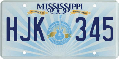 MS license plate HJK345