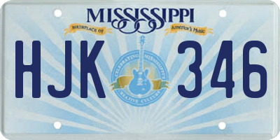 MS license plate HJK346