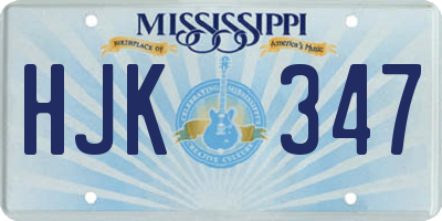 MS license plate HJK347