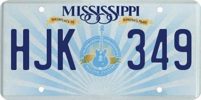MS license plate HJK349