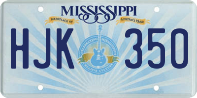 MS license plate HJK350