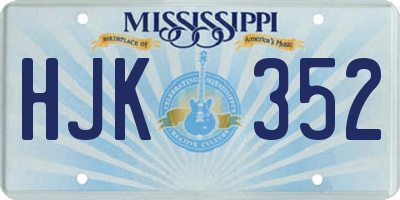 MS license plate HJK352