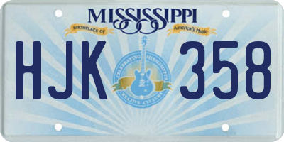 MS license plate HJK358