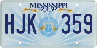 MS license plate HJK359