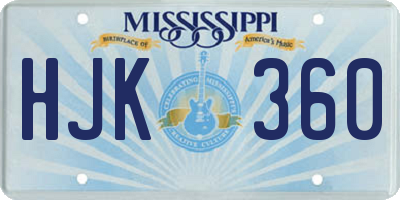 MS license plate HJK360
