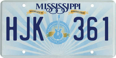 MS license plate HJK361