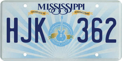 MS license plate HJK362