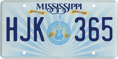 MS license plate HJK365