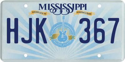MS license plate HJK367