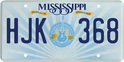 MS license plate HJK368