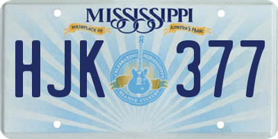 MS license plate HJK377