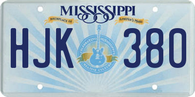 MS license plate HJK380