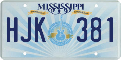 MS license plate HJK381