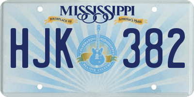 MS license plate HJK382