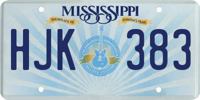 MS license plate HJK383