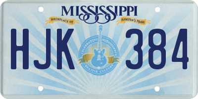 MS license plate HJK384