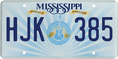 MS license plate HJK385