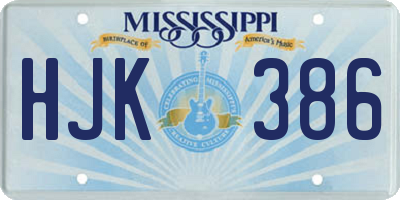 MS license plate HJK386