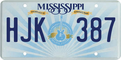 MS license plate HJK387