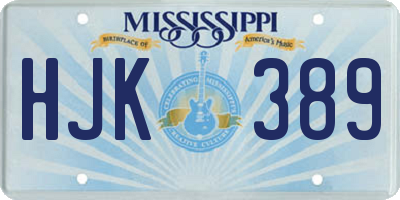 MS license plate HJK389