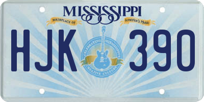 MS license plate HJK390