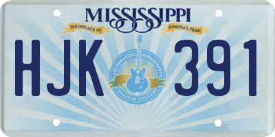 MS license plate HJK391
