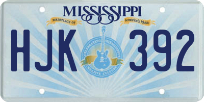 MS license plate HJK392