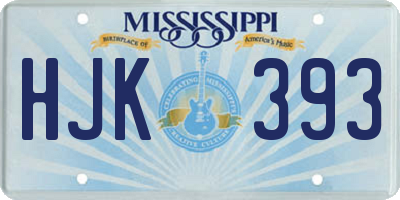 MS license plate HJK393