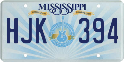 MS license plate HJK394